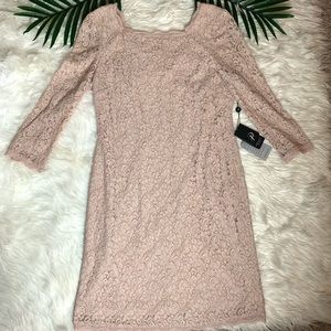 Adrianna Papell Dusky Rose Dress Sleeves Sz 16